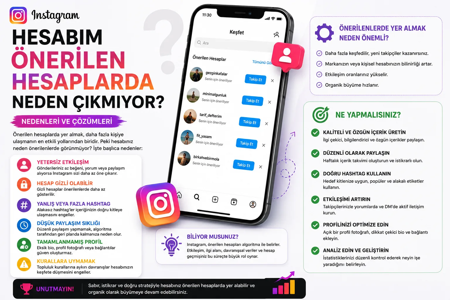 Instagram Hesabım Önerilen Hesaplarda Neden Çıkmıyor?