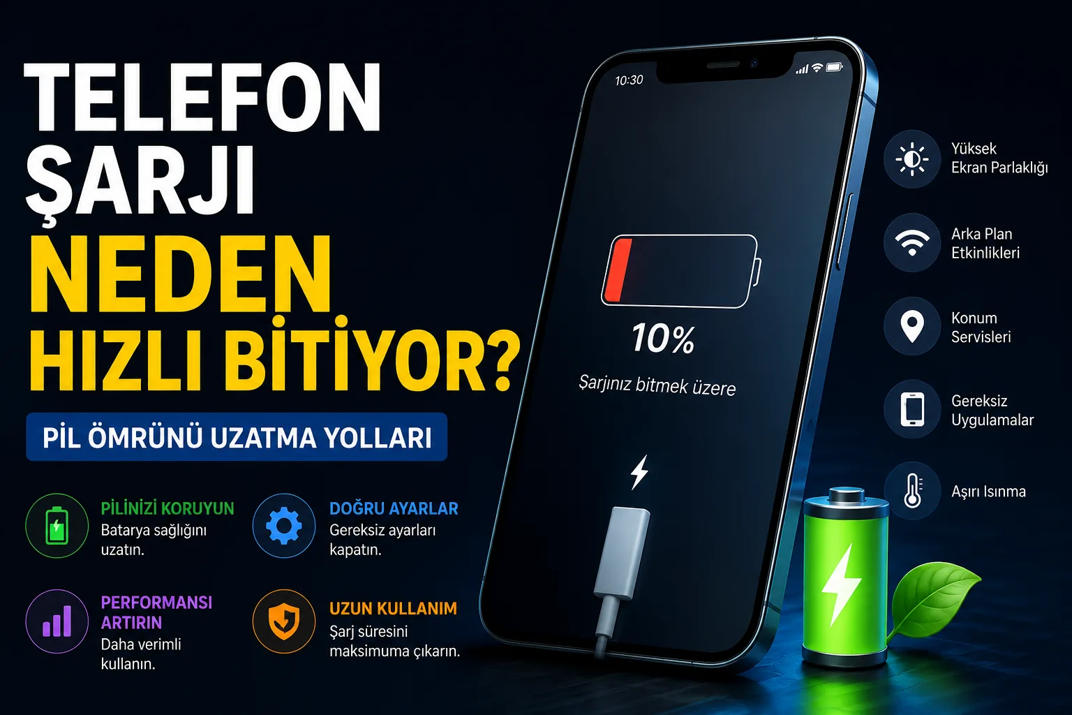Telefon Şarjı Neden Hızlı Bitiyor? 15 Çözüm
