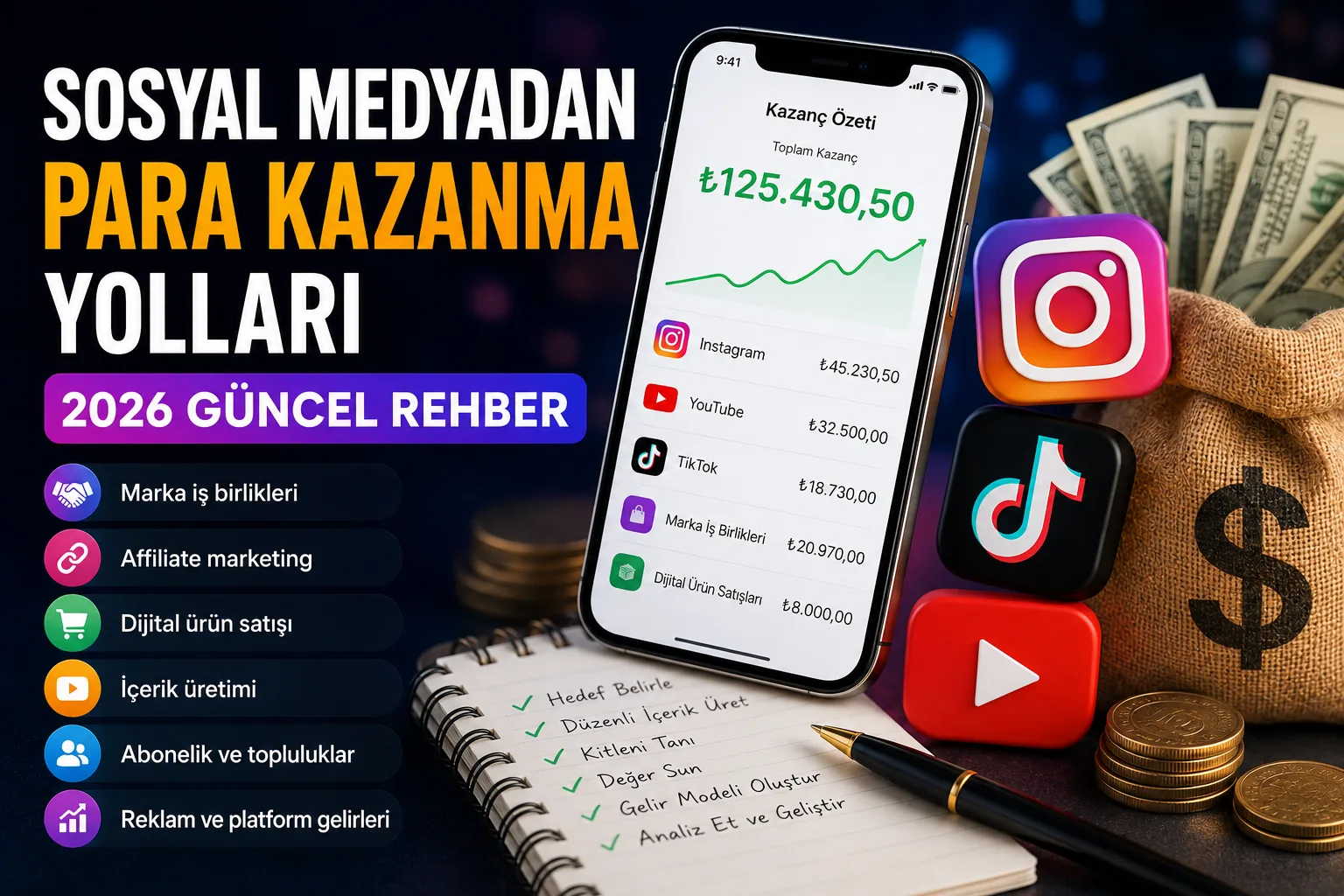 Sosyal Medyadan Para Kazanma Yolları: 2026 Rehberi