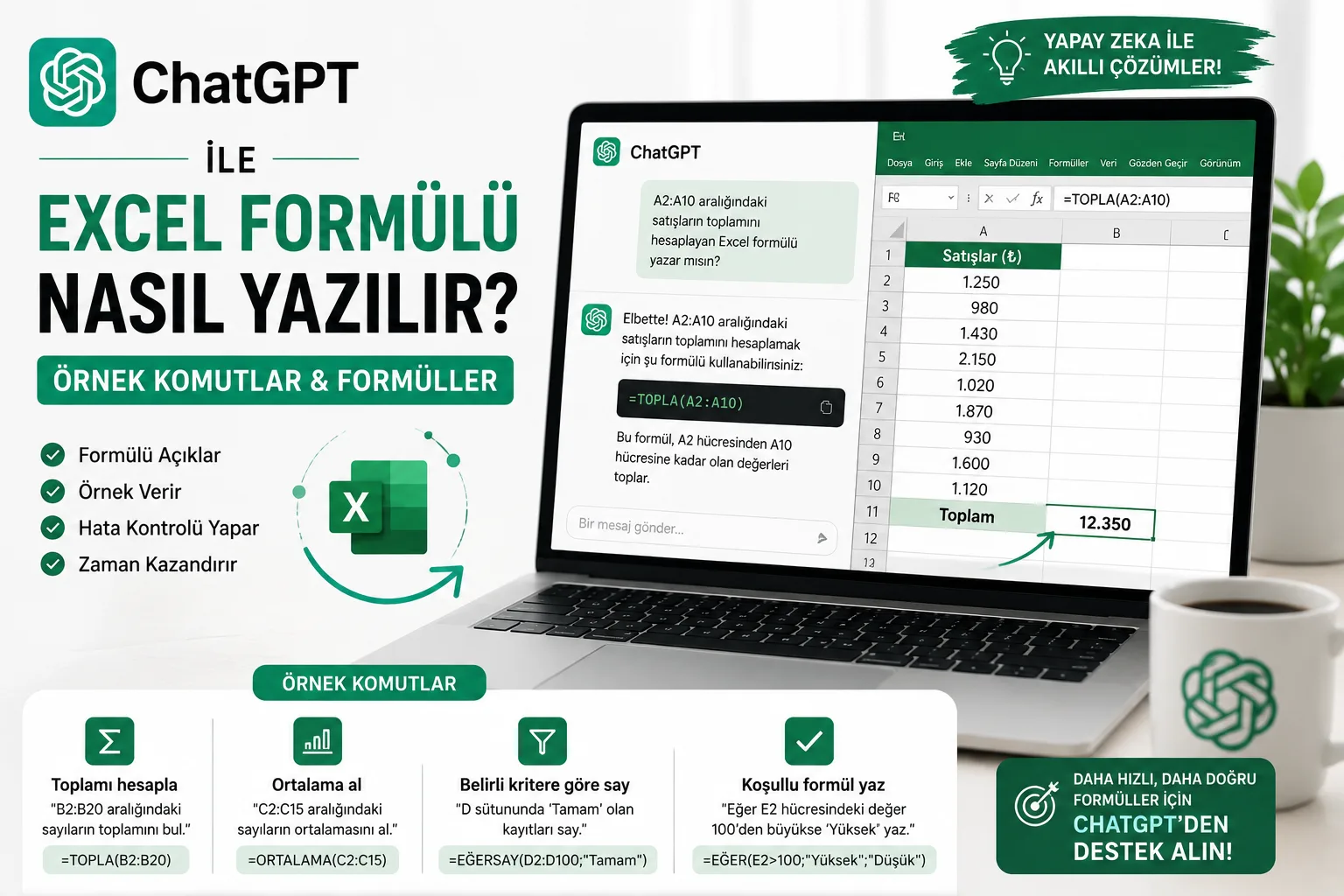ChatGPT ile Excel Formülü Nasıl Yazılır? Örnek Komutlar